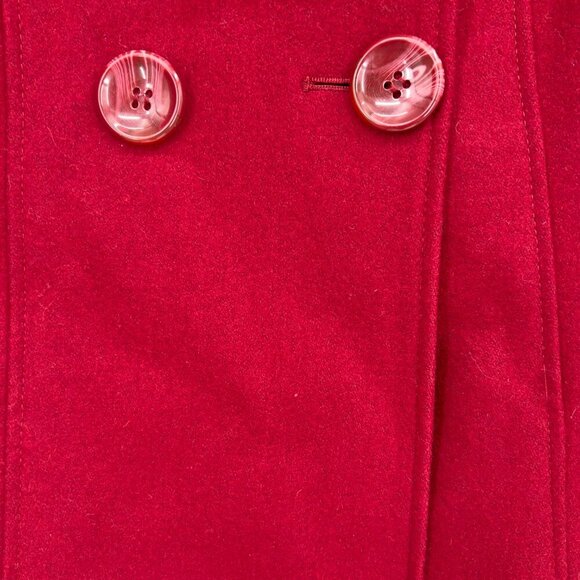 Steve Madden Red Wool Blend Double-Breasted Peacoat Jacket Women’s Size L - Picture 5 of 14
